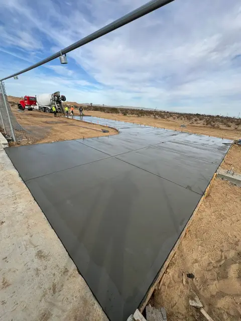 New concrete driveway