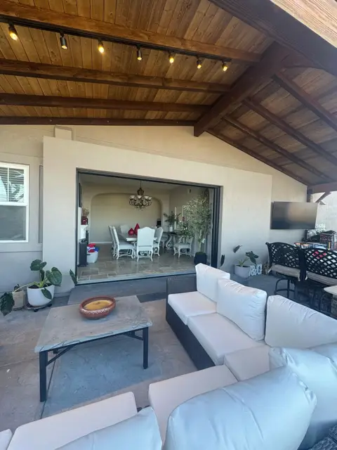 Covered patio and outdoor living space