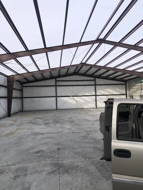 Steel metal building frame
